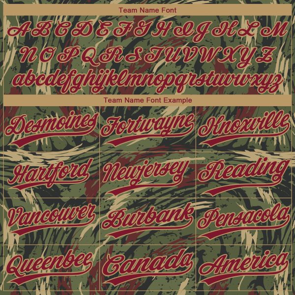 Custom Olive Crimson-Old Gold 3D Pattern Design Authentic Salute To Service Baseball Jersey - Image 4