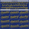 Custom Royal Yellow 3D Pattern Design Abstract Network Authentic Baseball Jersey - Image 4