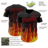 Custom Black Red 3D Pattern Design Abstract Shape Authentic Baseball Jersey - Image 3