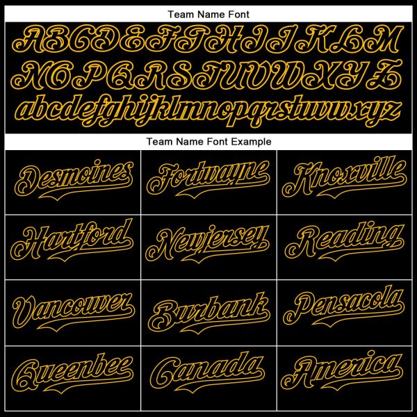 Custom Black Gold 3D Pattern Design Diagonal Stripes Authentic Baseball Jersey - Image 4