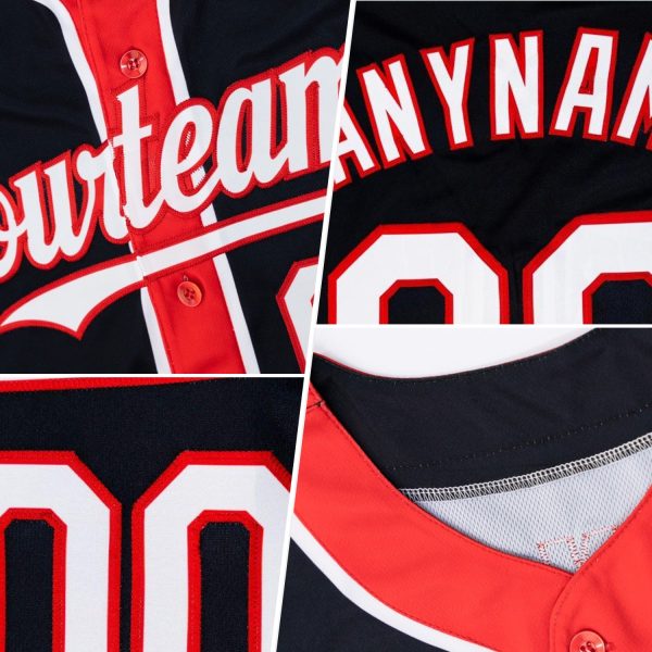 Custom Cream Gold-Navy 3 Colors Arm Shapes Authentic Baseball Jersey - Image 2