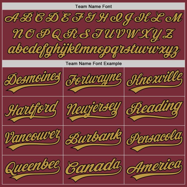 Custom Burgundy Black-Old Gold Authentic Baseball Jersey - Image 4