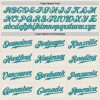 Custom Cream Teal Pinstripe Teal-Gray Authentic Baseball Jersey - Image 5