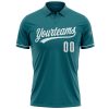 Custom Teal White Performance Vapor Golf Polo Shirt - Image 2