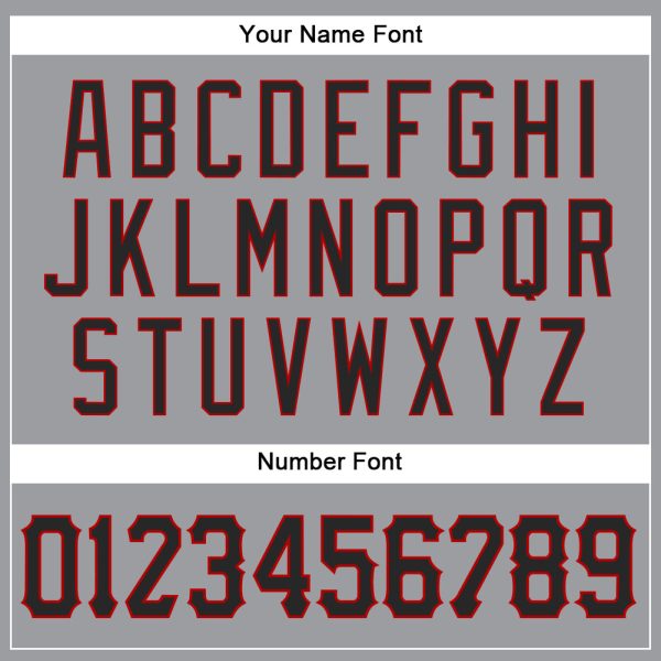 Custom Gray Black-Red Authentic Baseball Jersey - Image 5