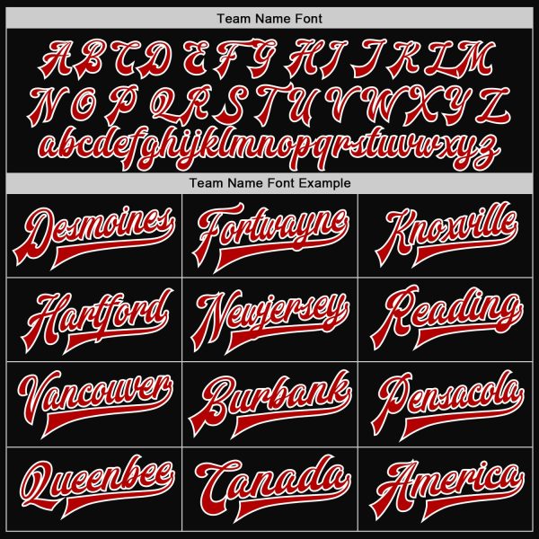 Custom Black Red-White Bomber Full-Snap Varsity Letterman Jacket - Image 4