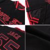 Custom Black Gold Bomber Full-Snap Varsity Letterman Jacket - Image 2
