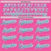 Custom Pink Aqua-White Bomber Full-Snap Varsity Letterman Jacket - Image 4