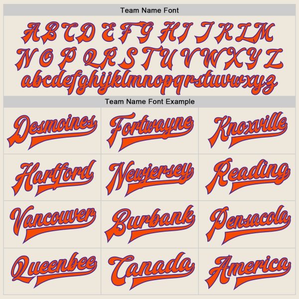 Custom Cream Purple-Orange Bomber Full-Snap Varsity Letterman Jacket - Image 4