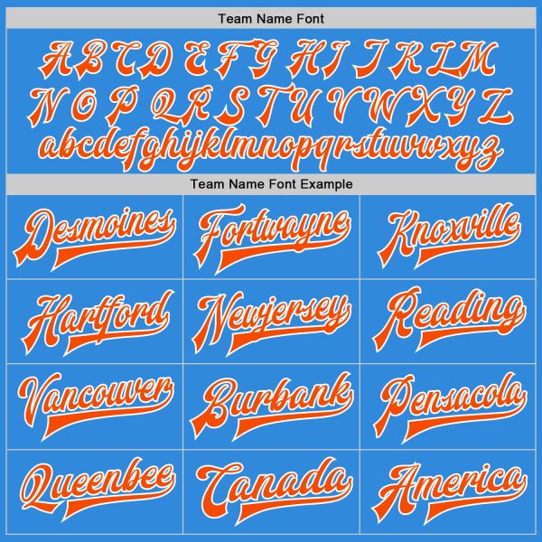 Custom Powder Blue Orange-White Bomber Full-Snap Varsity Letterman Jacket - Image 4