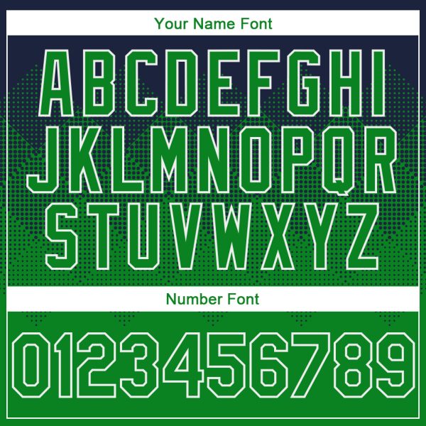 Custom Navy Grass Green-White Gradient Square Shape 3D Pattern Design Bomber Full-Snap Varsity Letterman Hoodie Jacket - Image 5