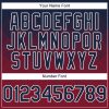 Custom Navy Crimson-White Gradient Square Shape 3D Pattern Design Bomber Full-Snap Varsity Letterman Hoodie Jacket - Image 5