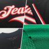 Custom Kelly Green White-Old Gold Mesh Authentic Throwback Baseball Jersey - Image 2