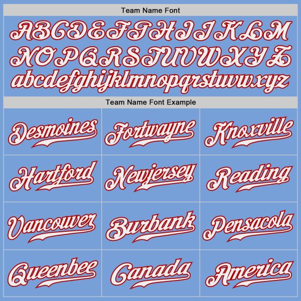 Custom Light Blue White Pinstripe White-Red Authentic Baseball Jersey - Image 4