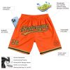 Custom Orange Old Gold-Black Authentic Throwback Basketball Shorts - Image 2