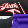 Custom Purple White-Red Mesh Authentic Throwback Baseball Jersey - Image 2