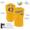 Custom Gold Black-White Authentic Sleeveless Baseball Jersey - Image 2