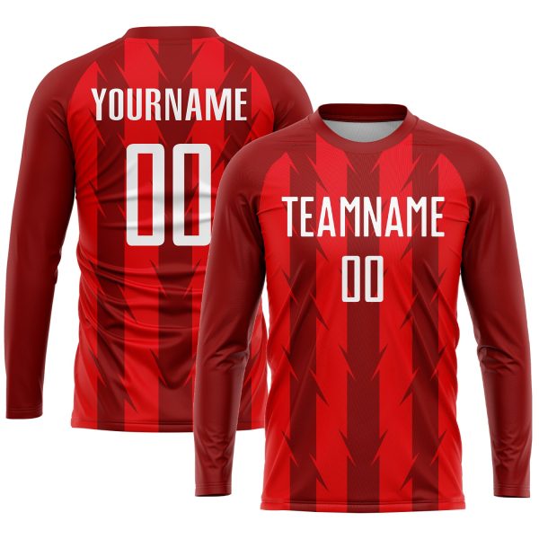 Custom Red White Sublimation Soccer Uniform Jersey - Image 3
