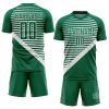 Custom Kelly Green White Stripes Sublimation Soccer Uniform Jersey - Image 2