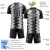 Custom Black White Geometric Shapes Sublimation Soccer Uniform Jersey - Image 4