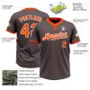 Custom Steel Gray Orange Pinstripe White Two-Button Unisex Softball Jersey - Image 3