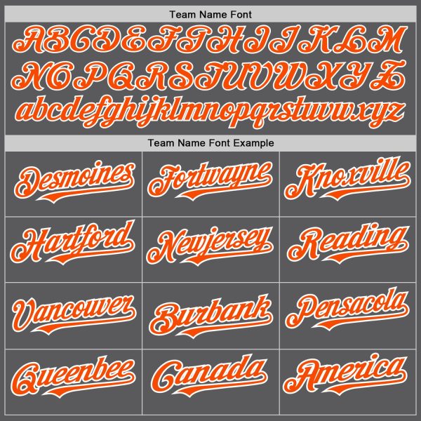 Custom Steel Gray Orange Pinstripe White Two-Button Unisex Softball Jersey - Image 4