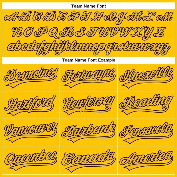 Custom Yellow Gold-Black Authentic Baseball Jersey - Image 4