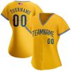 Custom Gold Royal-White Authentic American Flag Fashion Baseball Jersey - Image 2