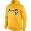 Custom Stitched Gold Navy-White Sports Pullover Sweatshirt Hoodie - Image 2
