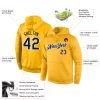 Custom Stitched Gold Navy-White Sports Pullover Sweatshirt Hoodie - Image 4