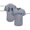 Custom Gray Navy-White Baseball Jersey - Image 3