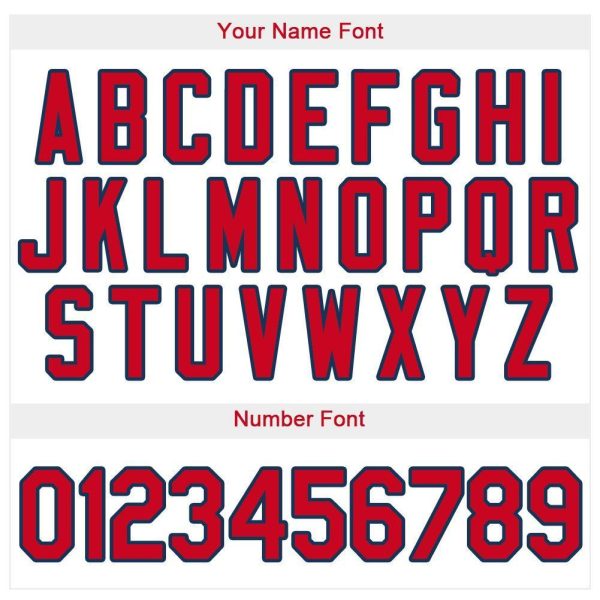 Custom White Red-Navy Baseball Jersey - Image 4